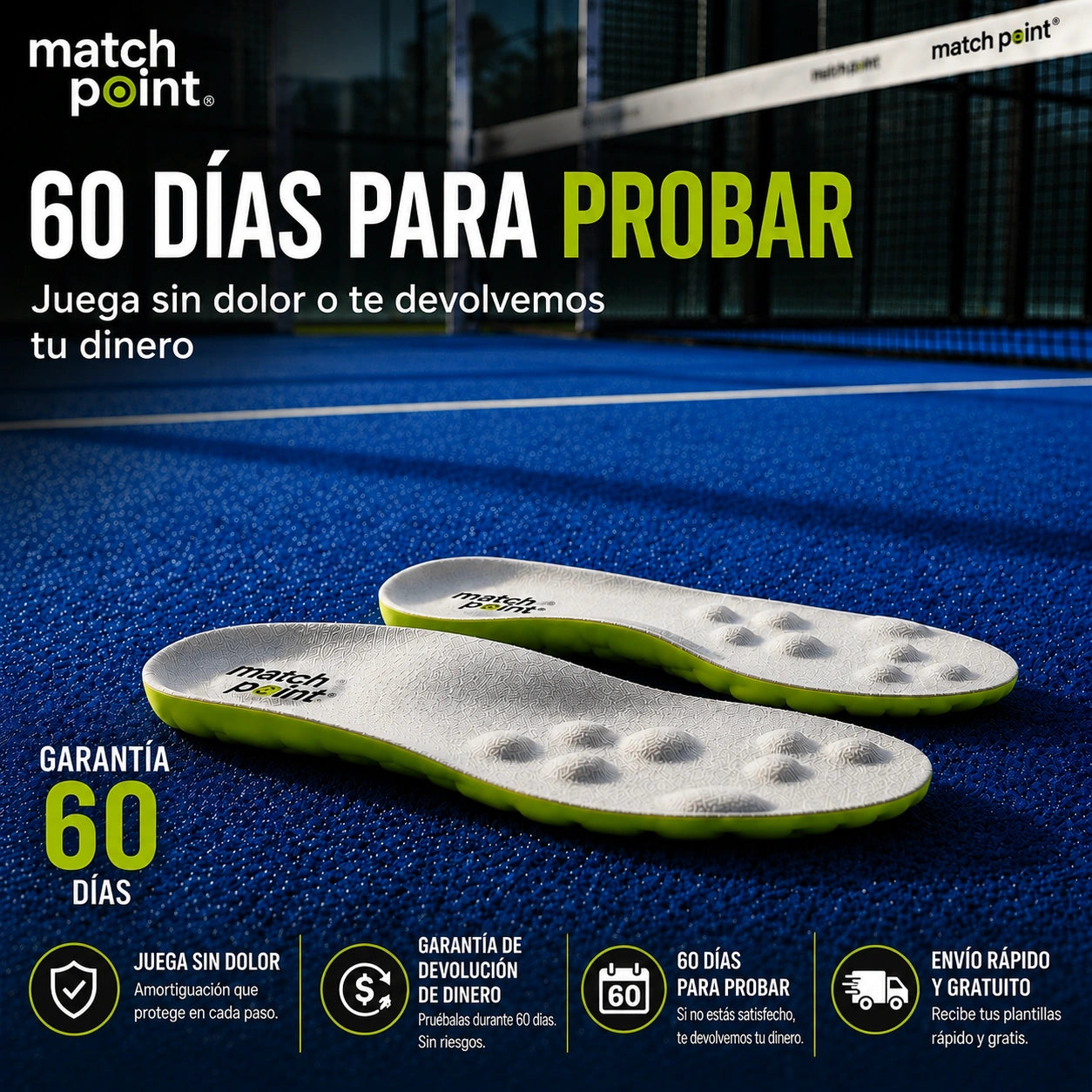 Plantillas deportivas ImpactCoreX: juega durante más tiempo y sin dolor.
