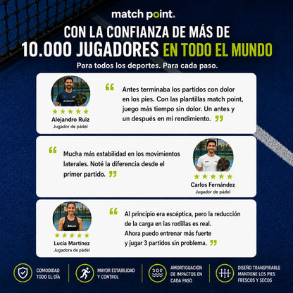 Plantillas deportivas ImpactCoreX: juega durante más tiempo y sin dolor.